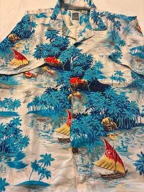 Ocean Current Vintage Original Tropical Hawaiian Rayon Shirt Size M